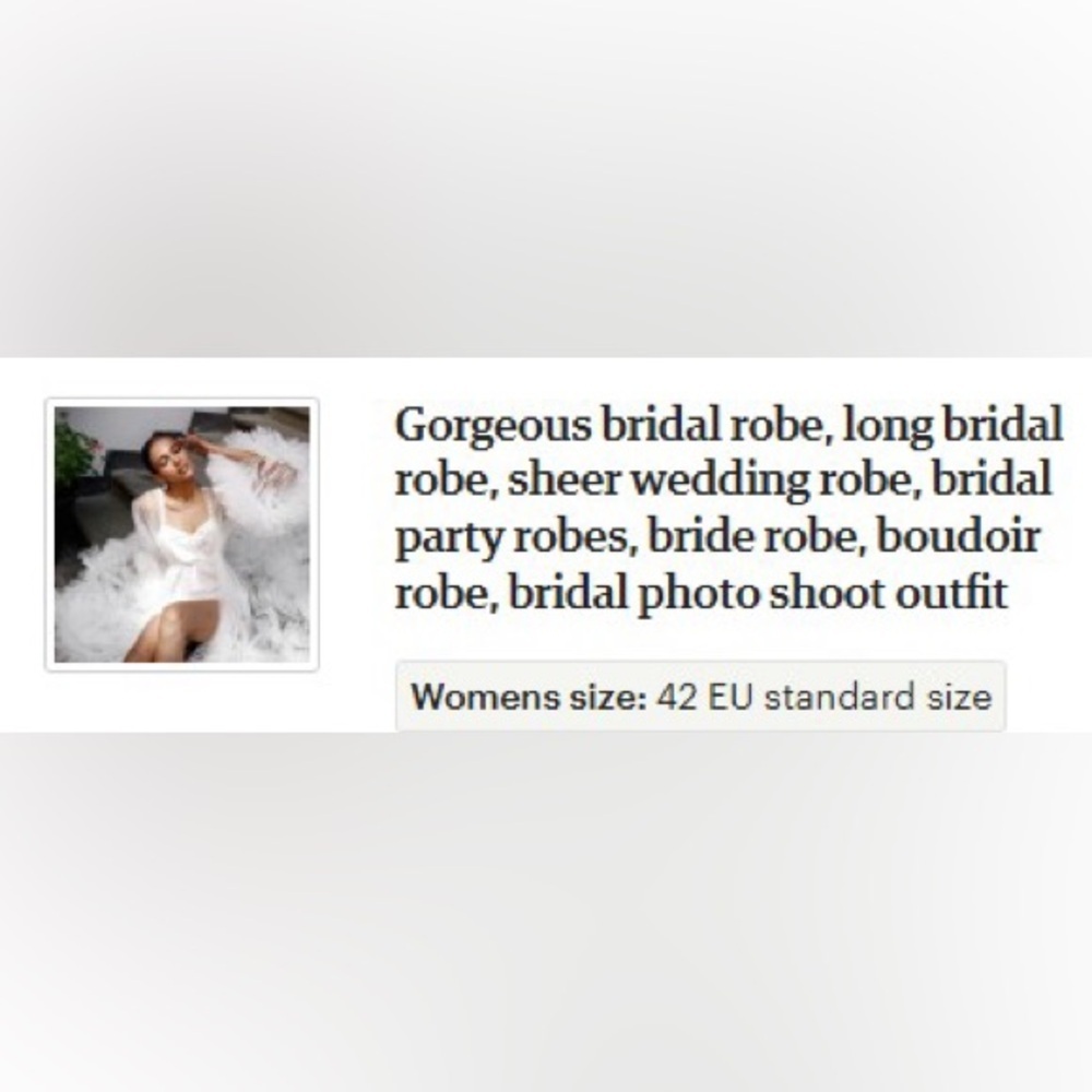 Elegant White Bridal Robe with Ruffles - Picture 3 of 4